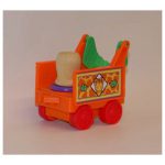 Toy with wooden knob attached for easy gripping