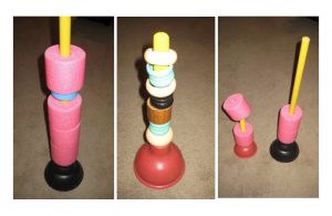 Example of a pool ring stacker