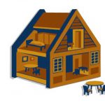 Doll house illustration