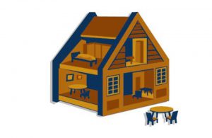 Doll house illustration