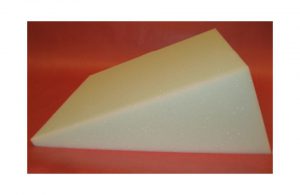 A wedge of foam can be used to provide support and stability.