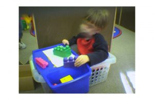 Example of laundry basket desk.