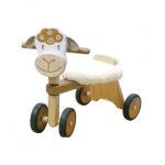 A riding toy with non-skid wheels